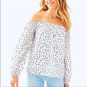 Lilly Pulitzer Lou Lou off the shoulder top size small